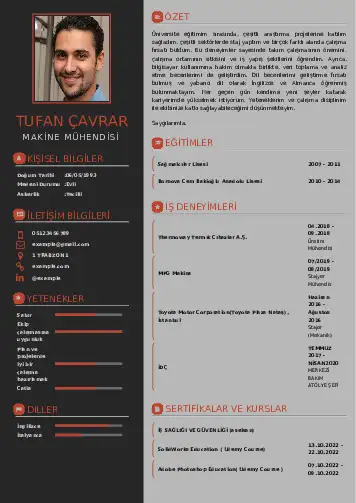 Makine Mühendisi Cv Örnekleri cv indir